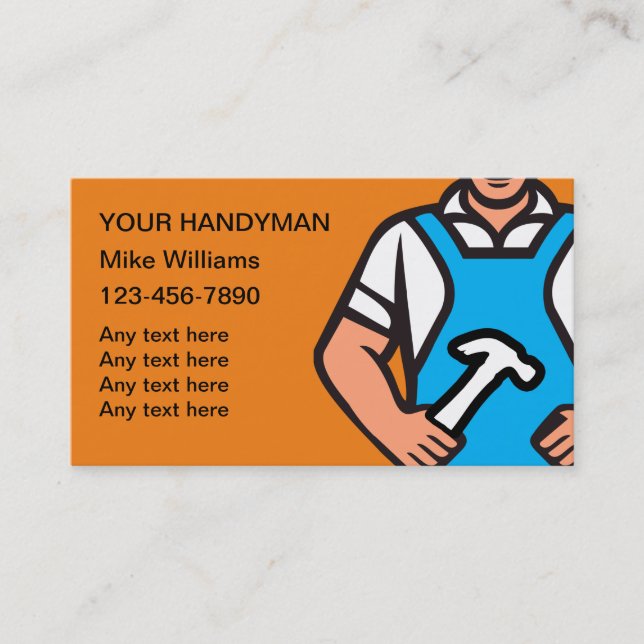 Tarjetas de trabajo perfectas para Handyman (Anverso)