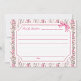 Tarjetas de tradición de la familia Baby Shower Lo