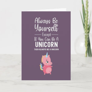 Tarjetas de Unicornio Rosa Lindo Chica Femenino Po