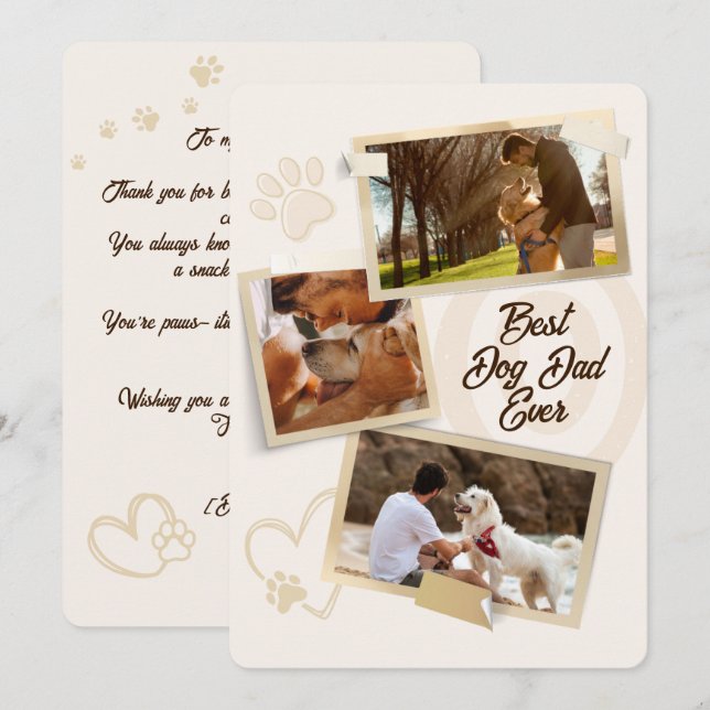 Tarjetas de vacaciones con fotos de mejor papá de  (Anverso / Reverso)
