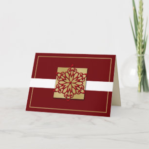 Tarjetas de vacaciones corporativas de oro rojo