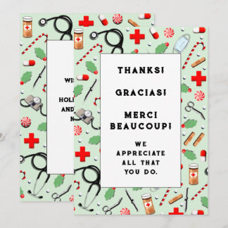 Tarjetas de vacaciones de agradecimiento del médic