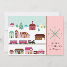 Tarjetas de vacaciones de aldea para navidades