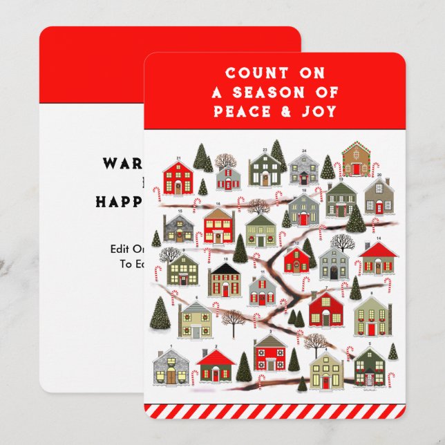 Tarjetas de vacaciones de calendario anticipadas p (Anverso / Reverso)