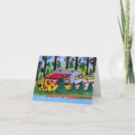Tarjetas de vacaciones de campamento en lago de ca