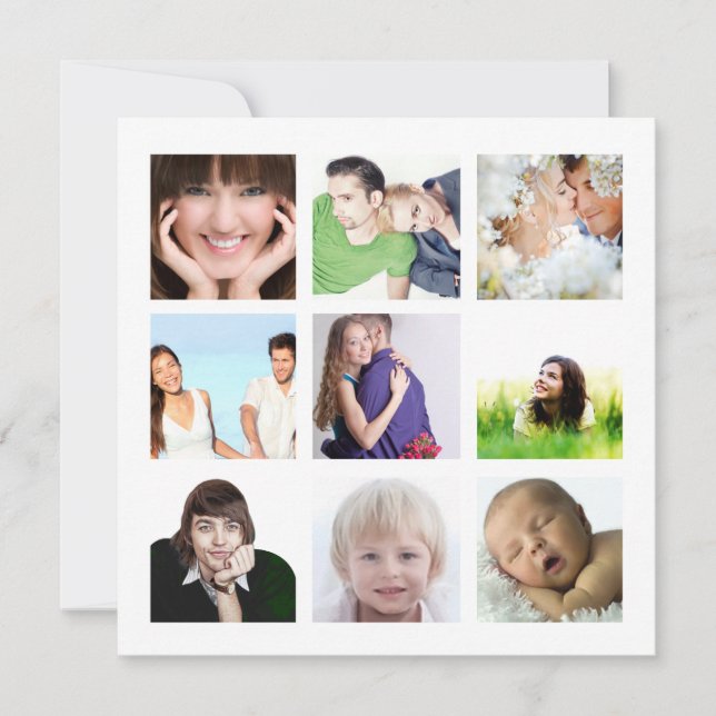 Tarjetas de vacaciones de Collage de fotos Aqua Ar (Anverso)