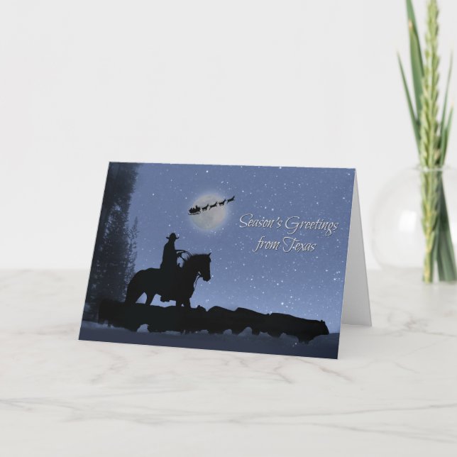 Tarjetas de vacaciones de cowboy de Texas (Anverso)