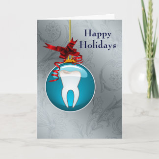 tarjetas de vacaciones de dentista azul plateado