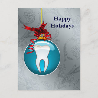 tarjetas de vacaciones de dentista azul plateado