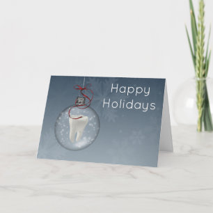 Tarjetas de vacaciones de dentista azul plateado