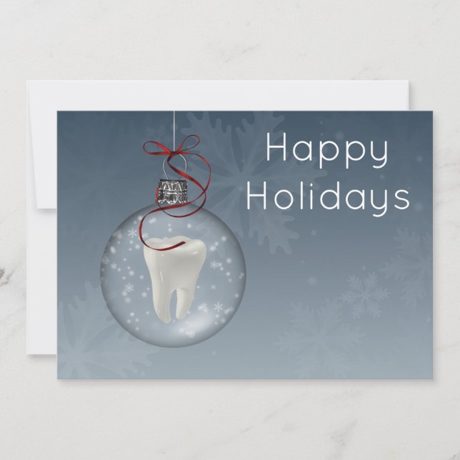 Tarjetas de vacaciones de dentista azules (Anverso)