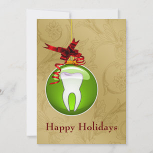 Tarjetas de vacaciones de dentista verdes