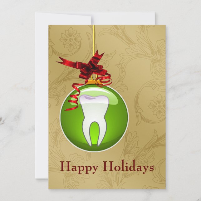 Tarjetas de vacaciones de dentista verdes (Anverso)