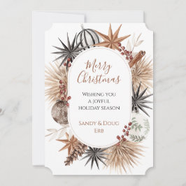 Tarjetas de vacaciones de follaje seco para Navida