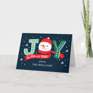 Tarjetas de vacaciones de hombre de nieve alegre c