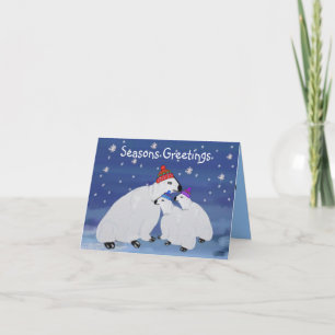 Tarjetas de vacaciones de invierno Polar Bears
