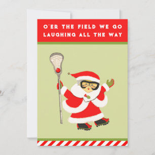Tarjetas de vacaciones de lacrosse para niñas