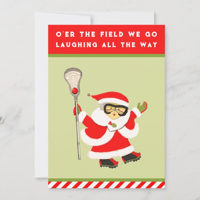 Tarjetas de vacaciones de lacrosse para niñas (Anverso)