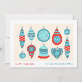 Tarjetas de vacaciones de los Ornamentos Azules y 