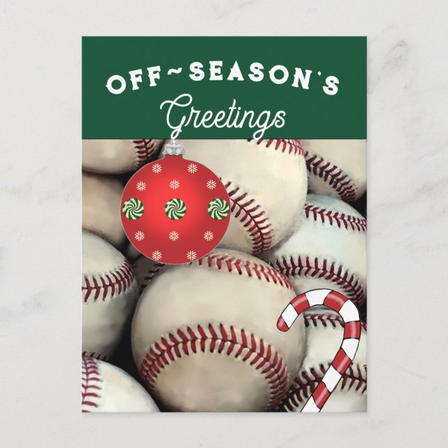 Tarjetas de vacaciones de Navidades de béisbol (Anverso)