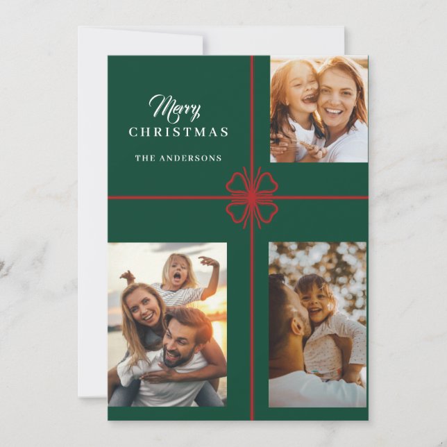 Tarjetas de vacaciones de Navidades de fotografías (Anverso)