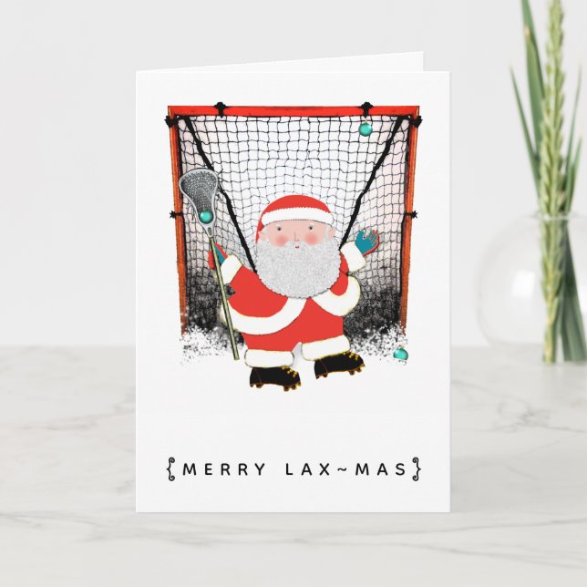 Tarjetas de vacaciones de Navidades Lacrosse (Anverso)