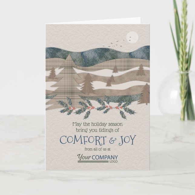 Tarjetas de vacaciones de Olive Green, Blue Nature (Anverso)