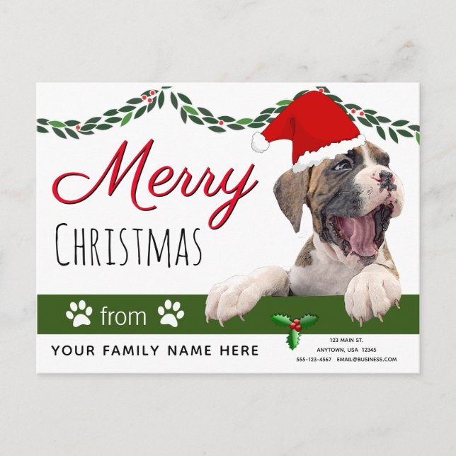 Tarjetas de vacaciones de perro Boxer - De los Nav (Anverso)