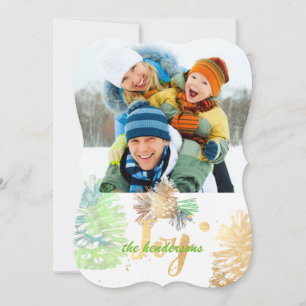 Tarjetas de vacaciones de PixDezines piñas/oro/ver
