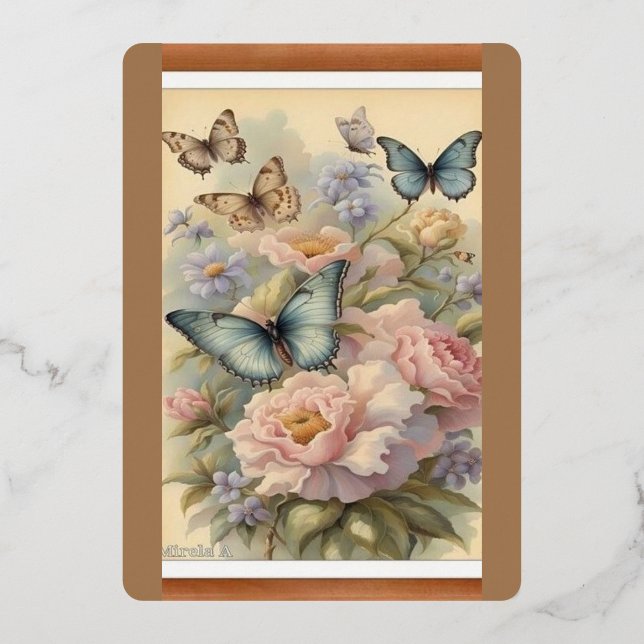 Tarjetas de vacaciones de Relieve metalizado con d (Anverso)