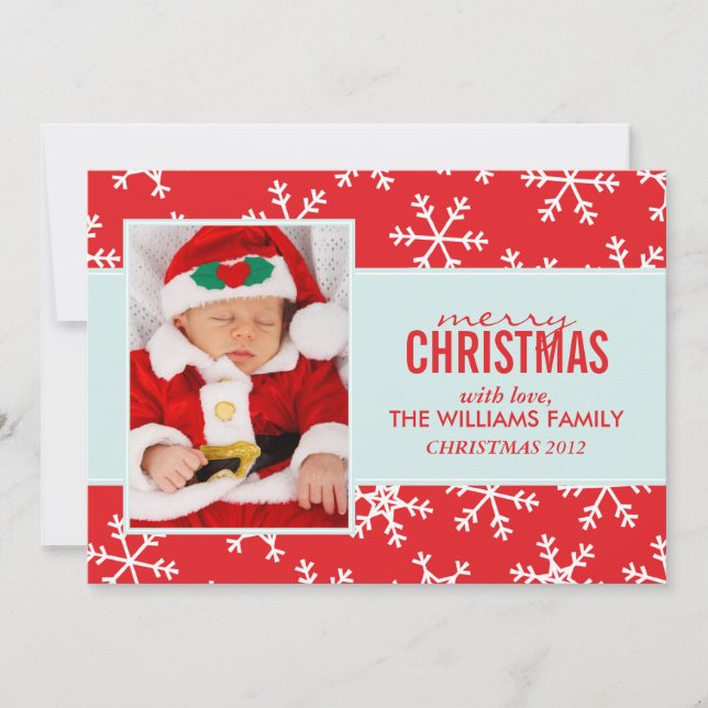 Tarjetas de vacaciones del patrón de copos de niev (Anverso)