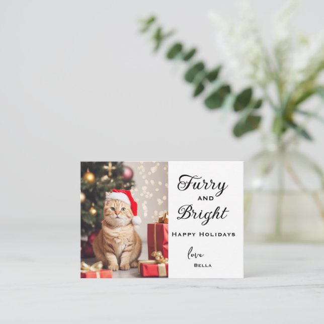 Tarjetas de vacaciones Mascotas personalizadas, ta (Anverso de pie)