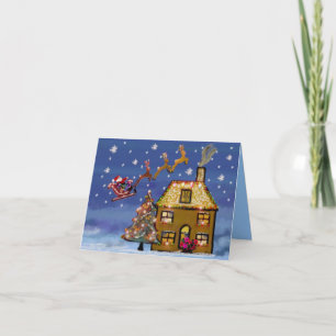 Tarjetas de vacaciones nocturnas de un Navidad