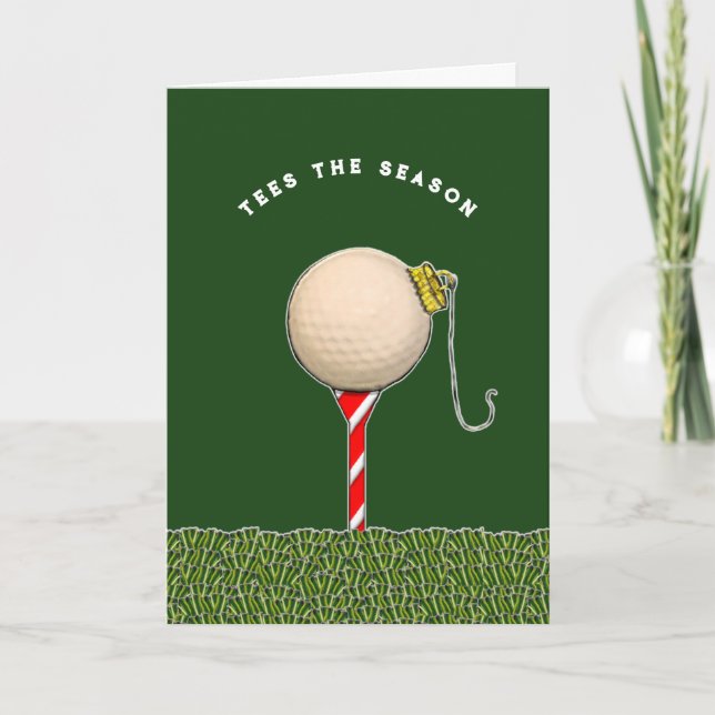 Tarjetas de vacaciones para Navidades de golf (Anverso)