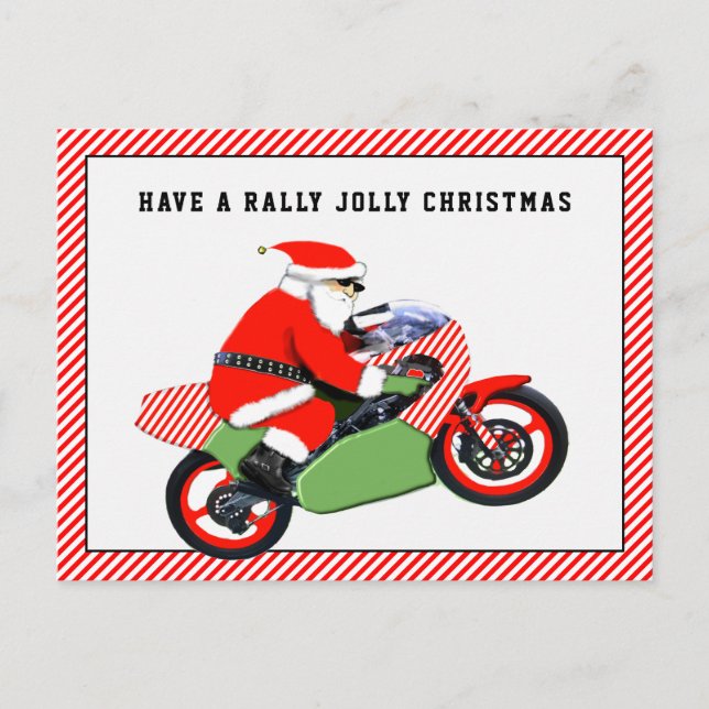 Tarjetas de vacaciones para Navidades de motocicle (Anverso)