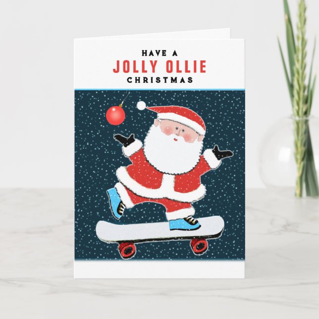 Tarjetas de vacaciones para Navidades de patinaje  (Anverso)