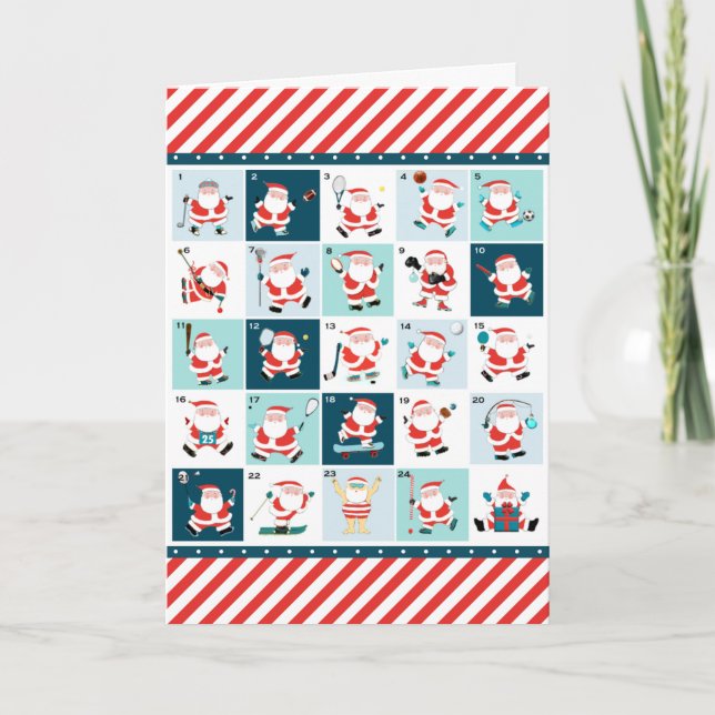 Tarjetas de vacaciones para Navidades deportivos (Anverso)