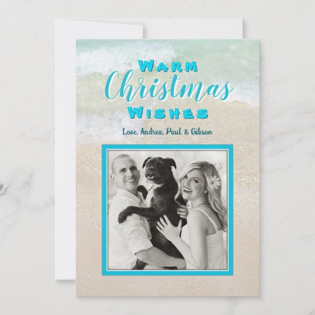 Tarjetas de vacaciones planas de Personalizado fot (Anverso)