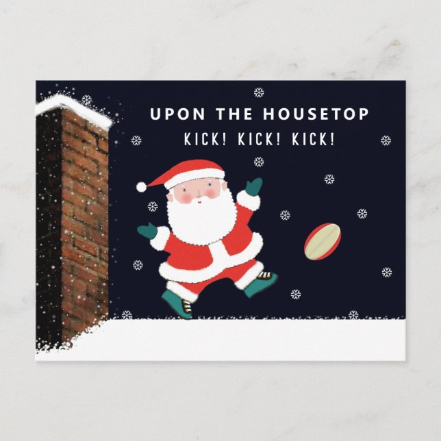 Tarjetas de vacaciones Rugby Navidades (Anverso)