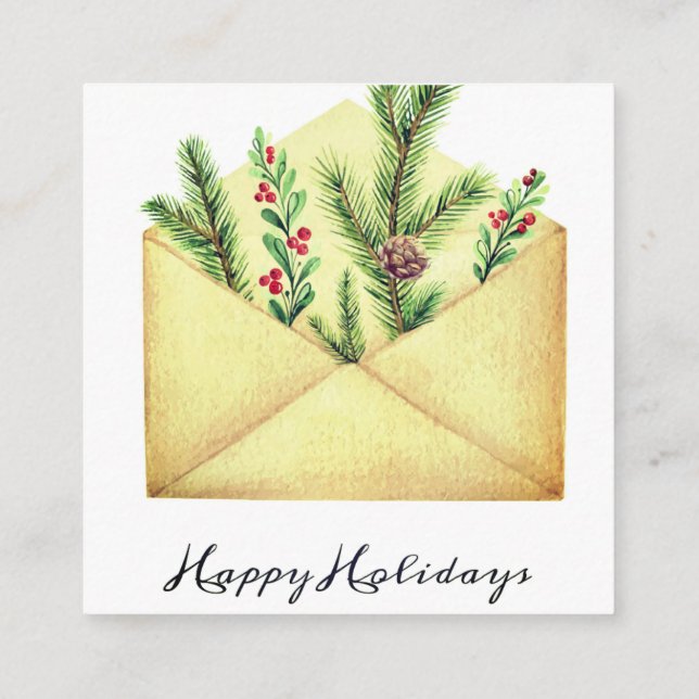 tarjetas de vacaciones simples de Navidades (Reverso)