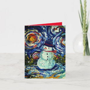 Tarjetas de vacaciones Snowman Note