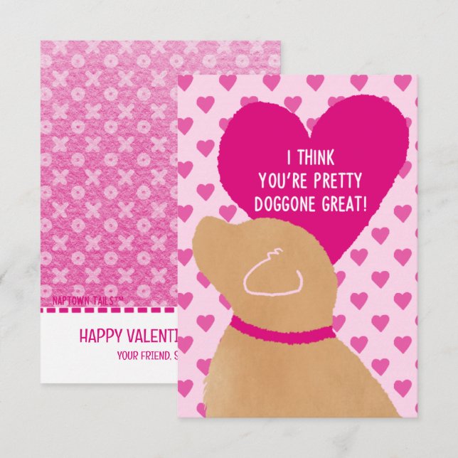 TARJETAS DE VALENTINA DE LA ESCUELA PARA NIÑOS DOG (Anverso / Reverso)