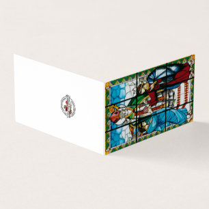 Tarjetas de vidrio manchado de San Valentín con or