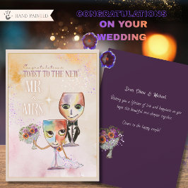 Tarjetas de vino para novios caprichosas Tarjeta d