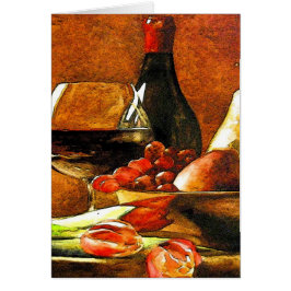 Tarjetas de vino y fruta