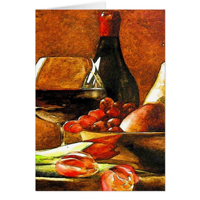 Tarjetas de vino y fruta (Frente)