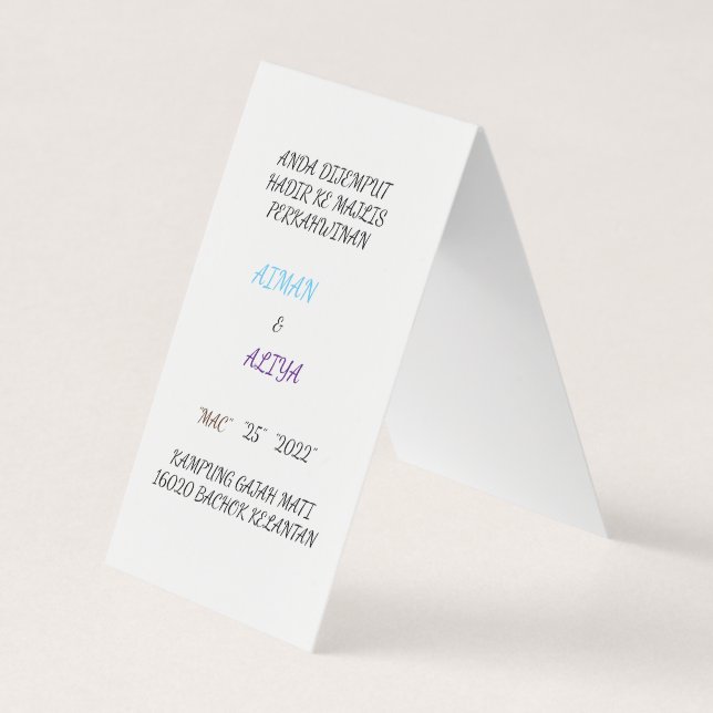 tarjetas de visita (Anverso)