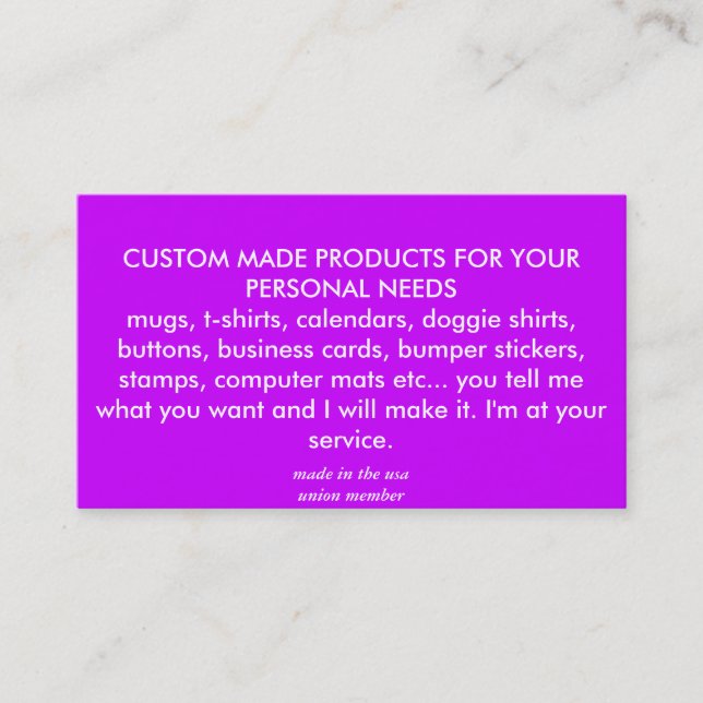 tarjetas de visita (Anverso)