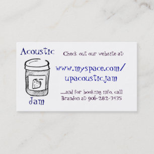 Tarjetas de visita acústicas del atasco