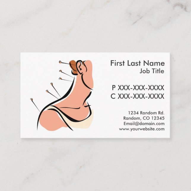 Tarjetas de visita adaptables de la acupuntura (Anverso)